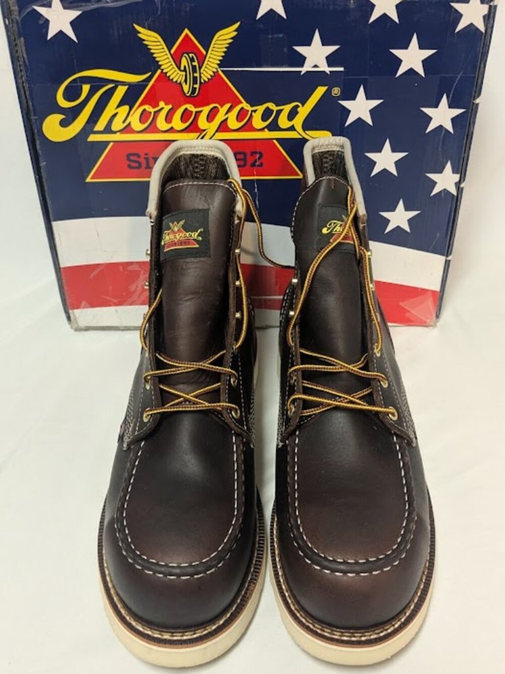 NWT Thorogood Men’s SIZE 12D-1957 Series Waterproof 6" MOC TOE STEEL TOE USA